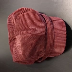 Purple wine colored corduroy women's newsboy hat cap with brim cabbie